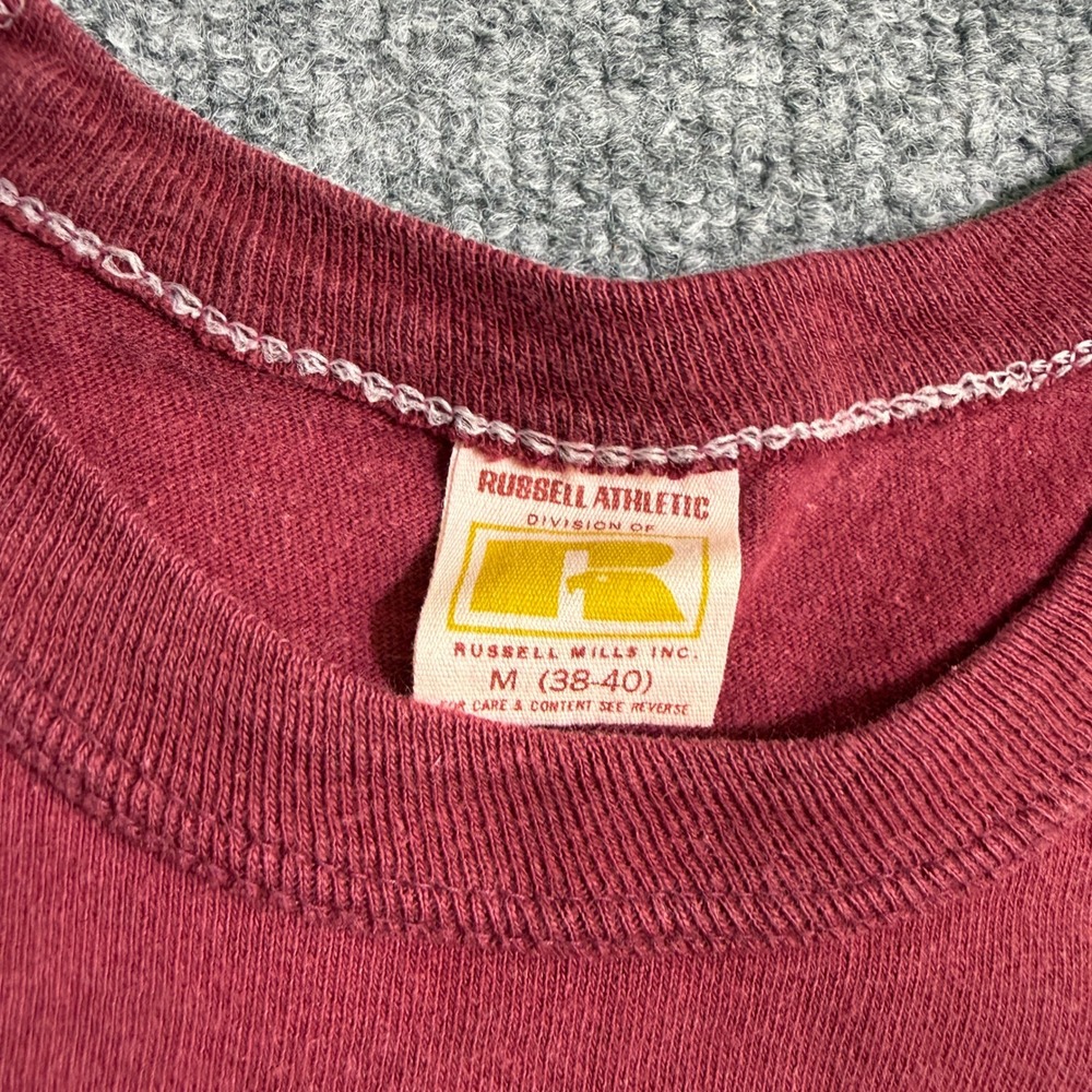 Vintage 70s Texas Aggies T-Shirt Russell Athletic Single Stitch Medium USA - Picture 2 of 7